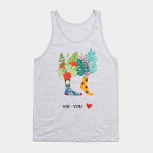 colored socks love couples Tank Top